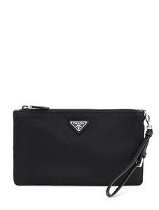 全新Prada 1NH545 067 F0002黑絹化妝袋 手抓包